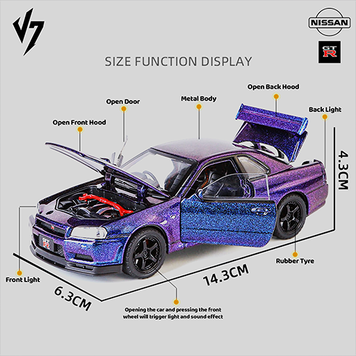 1:32 Nissan Skyline GTR R34 - Image 2